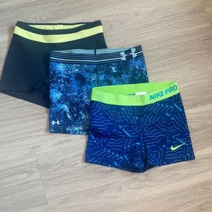 Compression Shorts Lot - UA, NIKE & Adidas